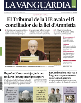 Cover of La Vanguardia (Catalonia - 1st edition)