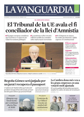 Cover of La Vanguardia (Catala)