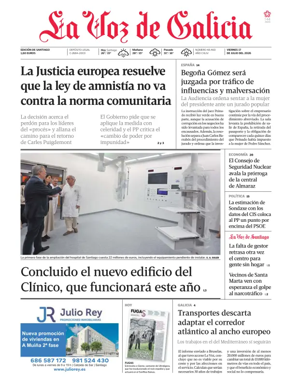 Cover of La Voz de Galicia (Santiago)