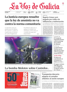 Cover of La Voz de Galicia (Vigo)