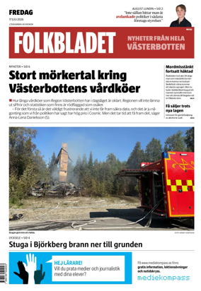 Cover of Folkbladet Vasterbotten
