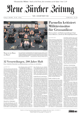 Cover of Neue Zurcher Zeitung