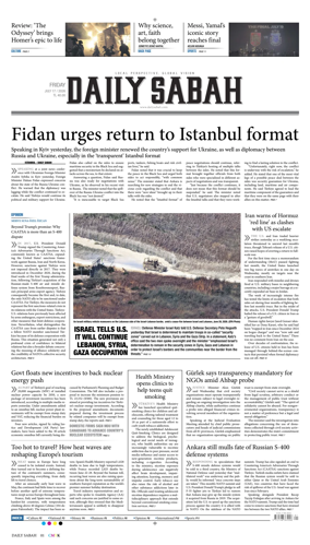 Cover of Daily Sabah (Turkey)