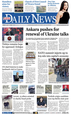 Cover of Hurriyet Daily News & Economic Review