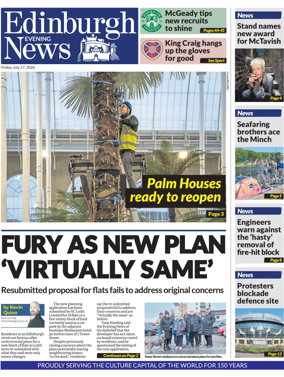 Cover of Edinburgh Evening News