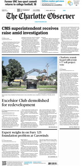 Cover of The Charlotte Observer