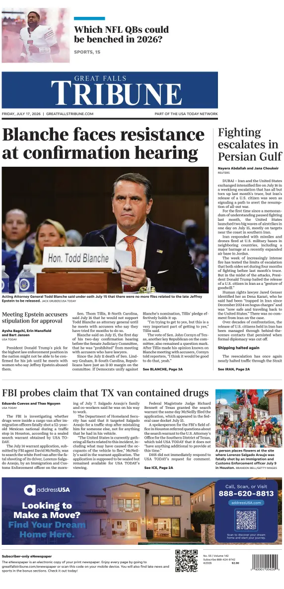 Cover of Great Falls Tribune