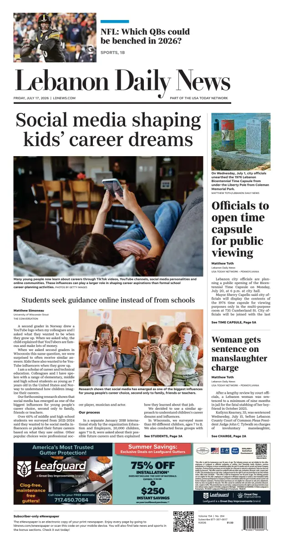 Cover of Lebanon Daily News