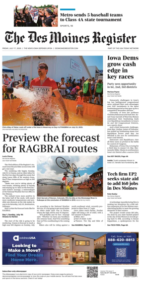Cover of The Des Moines Register