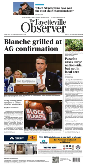 Cover of The Fayetteville Observer