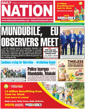 Cover of Daily Nation Newspaper