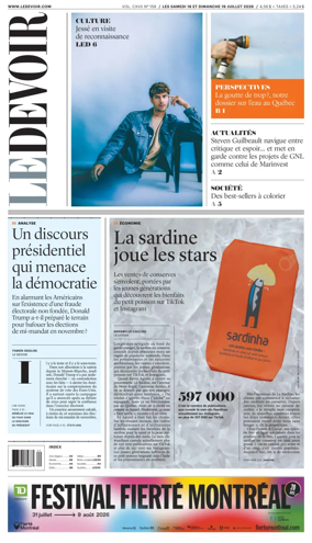 Cover of Le Devoir