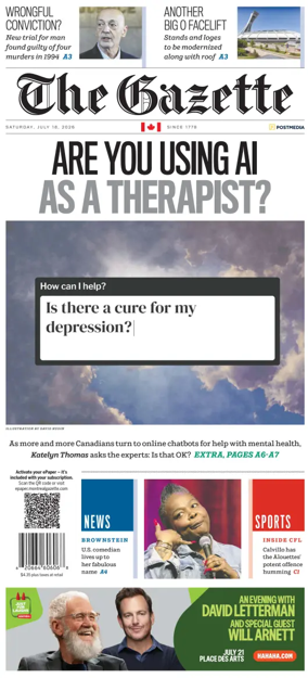 Cover of Montreal Gazette