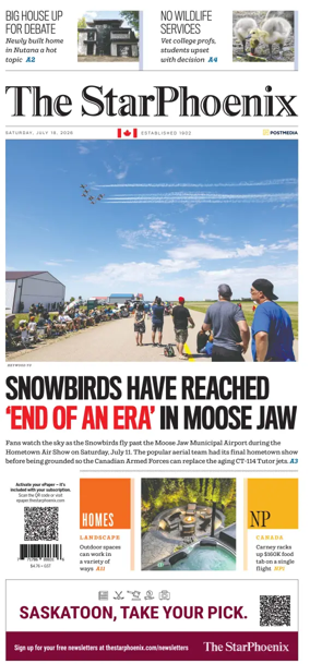 Cover of Saskatoon StarPhoenix