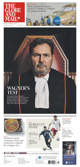 Cover of The Globe and Mail (BC Edition)