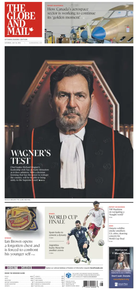 Cover of The Globe and Mail (Ottawa/Quebec Edition)