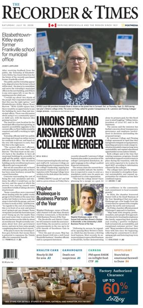 Cover of The Recorder & Times (Brockville)