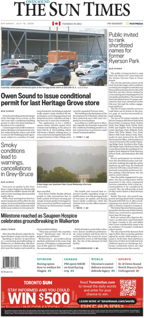 Cover of The Sun Times (Owen Sound)