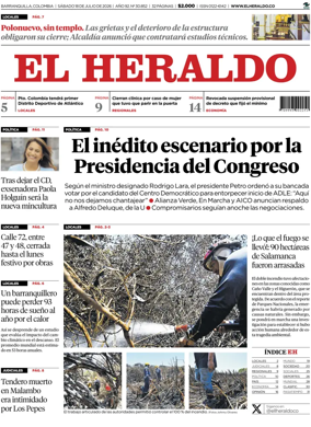 Cover of El Heraldo (Colombia)