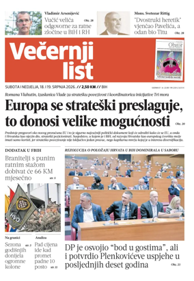 Cover of Vecernji list BiH