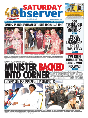 Cover of Saturday Observer (Eswatini)