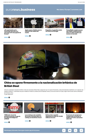 Cover of Euronews Business (Spanish) Compiled Edition