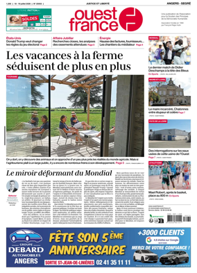 Cover of Ouest France (Angers / Segre)