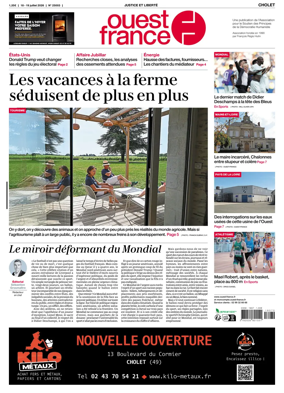 Cover of Ouest France (Cholet)