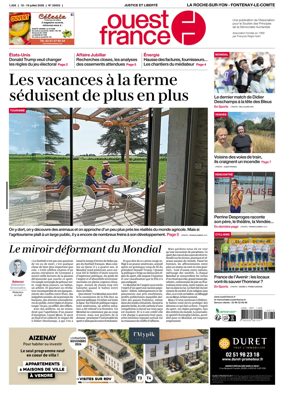 Cover of Ouest France (La Roche-sur-Yon - Fontenay-le-Comte)