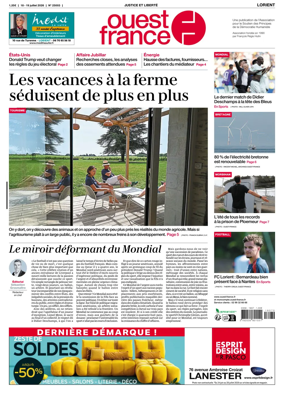 Cover of Ouest France (Lorient)