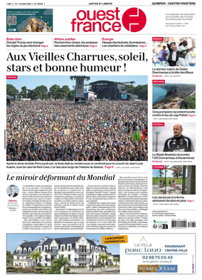 Cover of Ouest-France (Quimper Centre-Finistere)