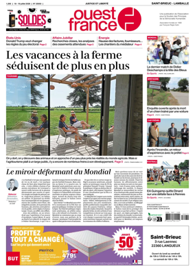 Cover of Ouest-France (Saint-Brieuc Lamballe)