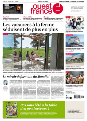 Cover of Ouest France (Saint-Nazaire La Baule Guerande)