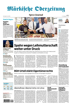 Cover of Markische Oderzeitung Spree-Journal