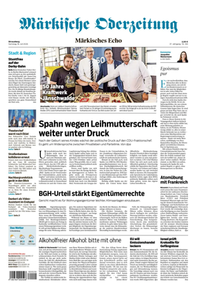 Cover of Markische Oderzeitung Strausberg
