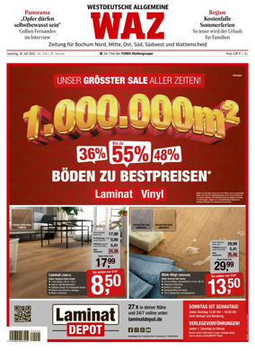 Cover of Westdeutsche Allgemeine Zeitung (Bochum)