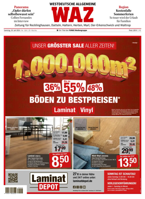 Cover of Westdeutsche Allgemeine Zeitung (Recklinghausen)