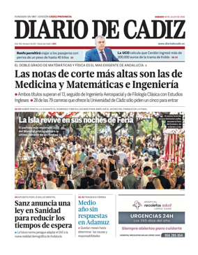 Cover of Diario de Cadiz