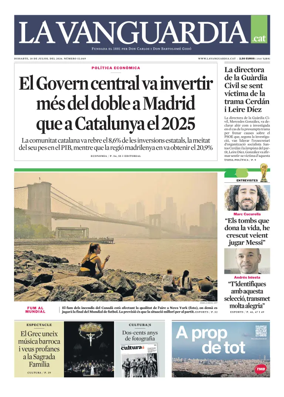 Cover of La Vanguardia (Catala)