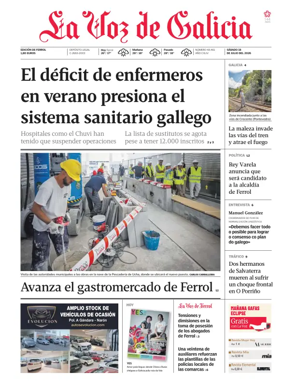 Cover of La Voz de Galicia (Ferrol)