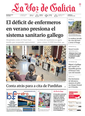Cover of La Voz de Galicia (Lugo)