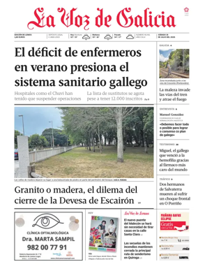 Cover of La Voz de Galicia (Monforte)