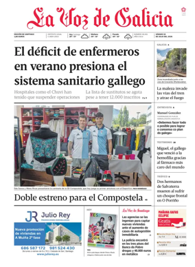 Cover of La Voz de Galicia (Santiago)