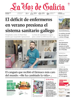 Cover of La Voz de Galicia (Vigo)