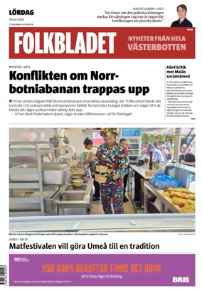 Cover of Folkbladet Vasterbotten