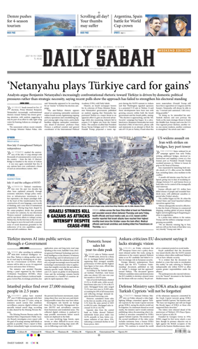 Cover of Daily Sabah (Turkey)