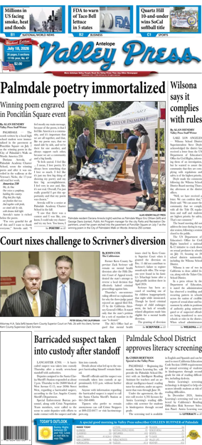 Cover of Antelope Valley Press