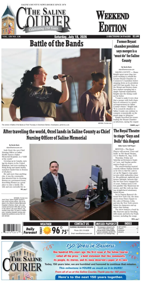 Cover of The Saline Courier Weekend