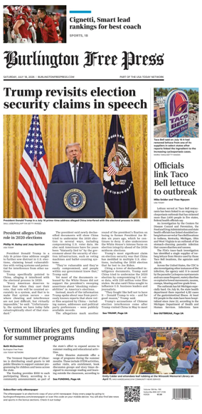 Cover of Burlington Free Press
