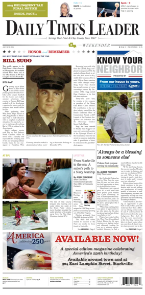 Cover of Daily Times Leader